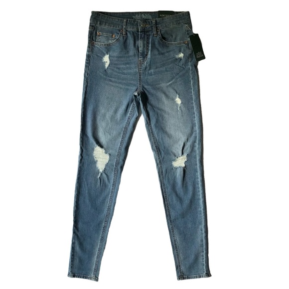 NEW High Rise Skinny Jeans Distressed Blue Size 6 Wild Fable NWT - Picture 14 of 14